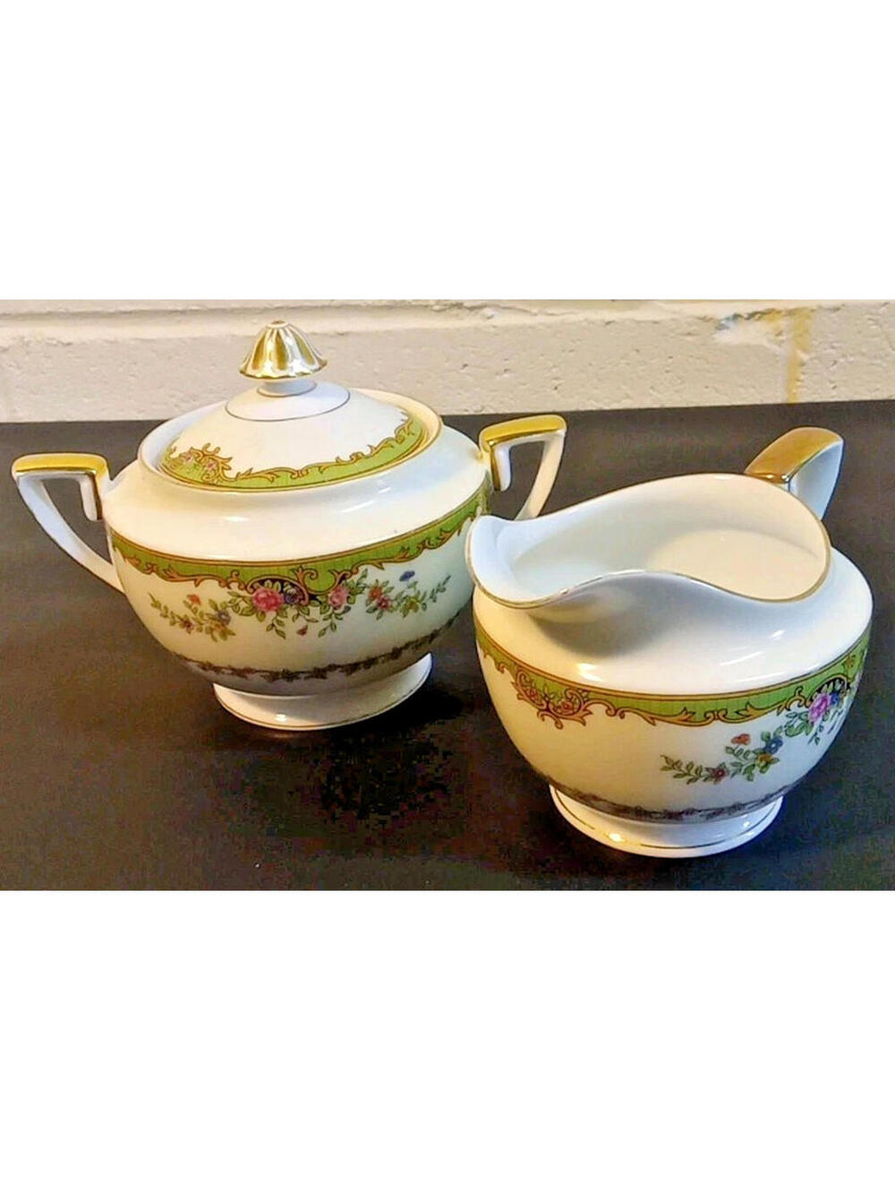Noritake Creamer & Sugar (with lid) Set Nordich Pattern Discontinued